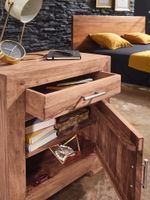 FineBuy Nachttisch Massivholz 60 cm Nachtschrank Nachtkonsole für Boxspringbett – Ansicht 4