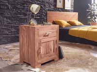 FineBuy Nachttisch Massivholz 60 cm Nachtschrank Nachtkonsole für Boxspringbett – Ansicht 2