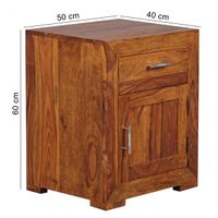 FineBuy Nachttisch Massivholz 60 cm Nachtschrank Nachtkonsole für Boxspringbett – Ansicht 3