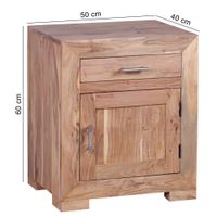 FineBuy Nachttisch Massivholz 60 cm Nachtschrank Nachtkonsole für Boxspringbett – Ansicht 3