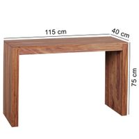 FineBuy Konsolentisch Massivholz Konsole Schreibtisch 115x40x75 cm Flurtisch – Ansicht 3