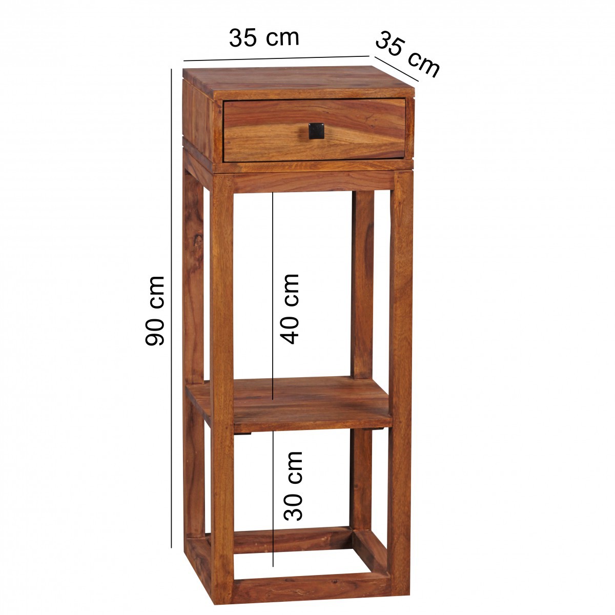 Beistelltisch PATAN Holz Massiv Telefontisch Konsole Anrichte Regal Schublade – Ansicht 3