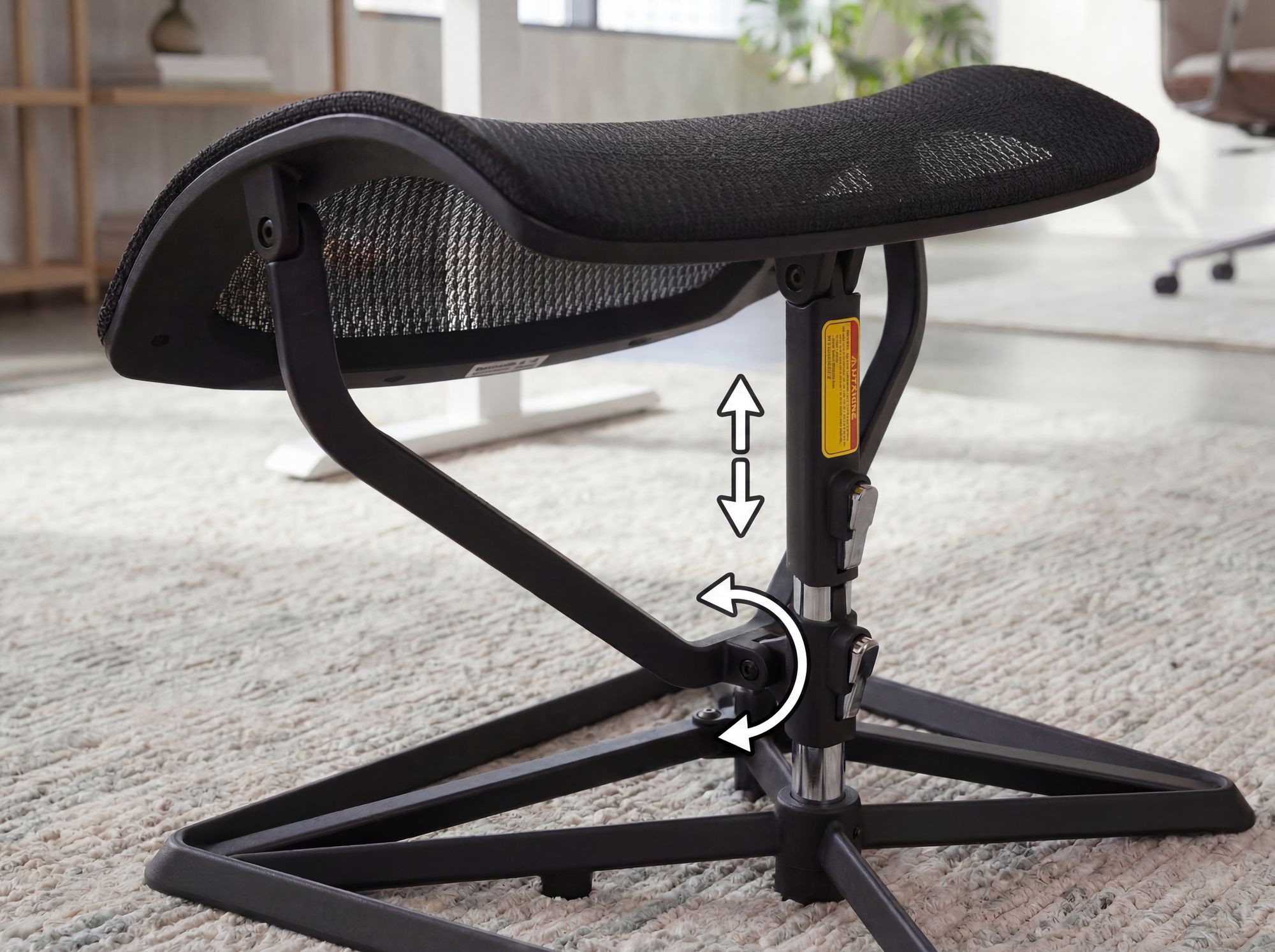 FineBuy Ottoman Beinauflage für Chefsessel Fußauflage Höhe & Neigung einstellbar – Ansicht 5