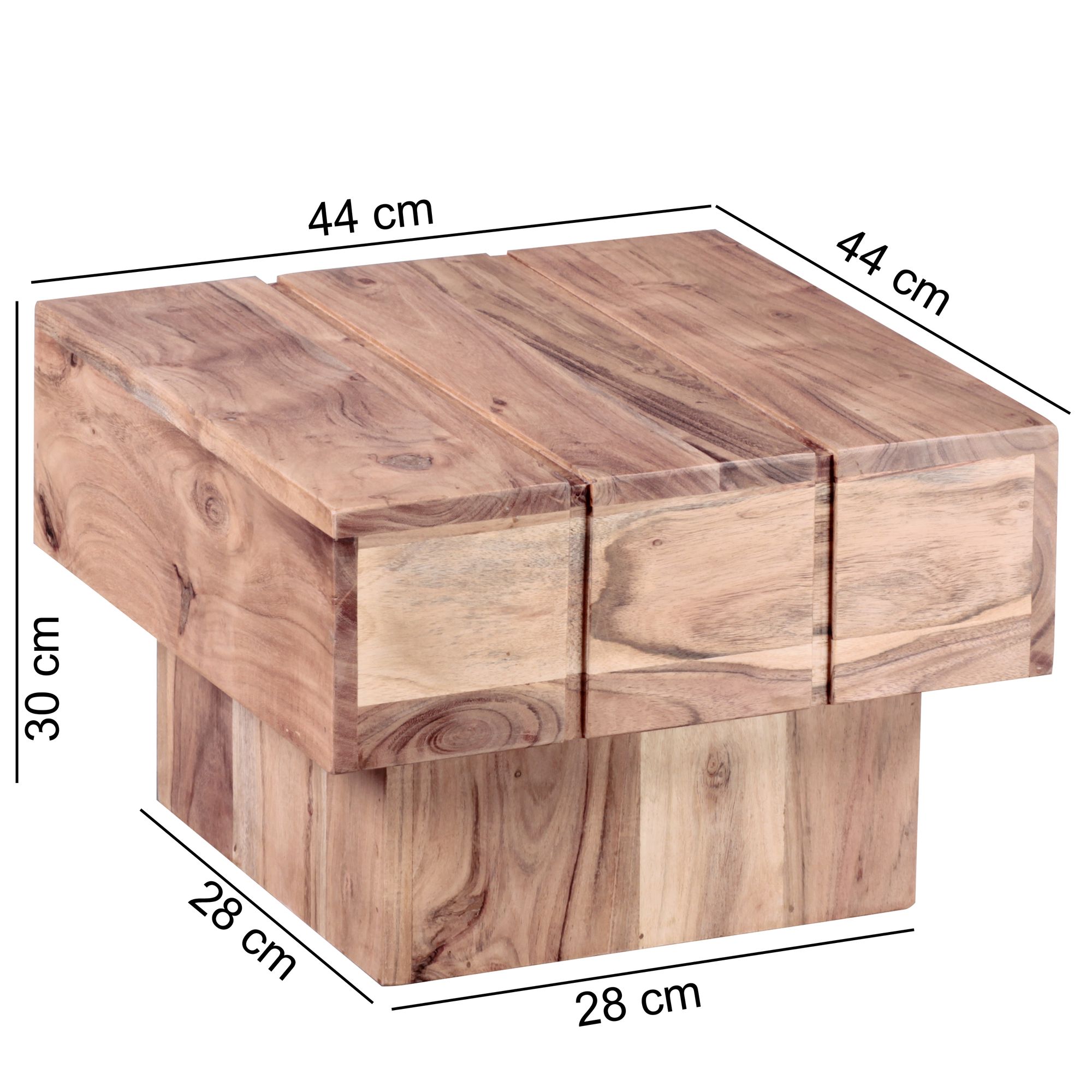 FineBuy Beistelltisch Massivholz Wohnzimmertisch Ø 44cm Couchtisch Landhaus-Stil – Ansicht 3