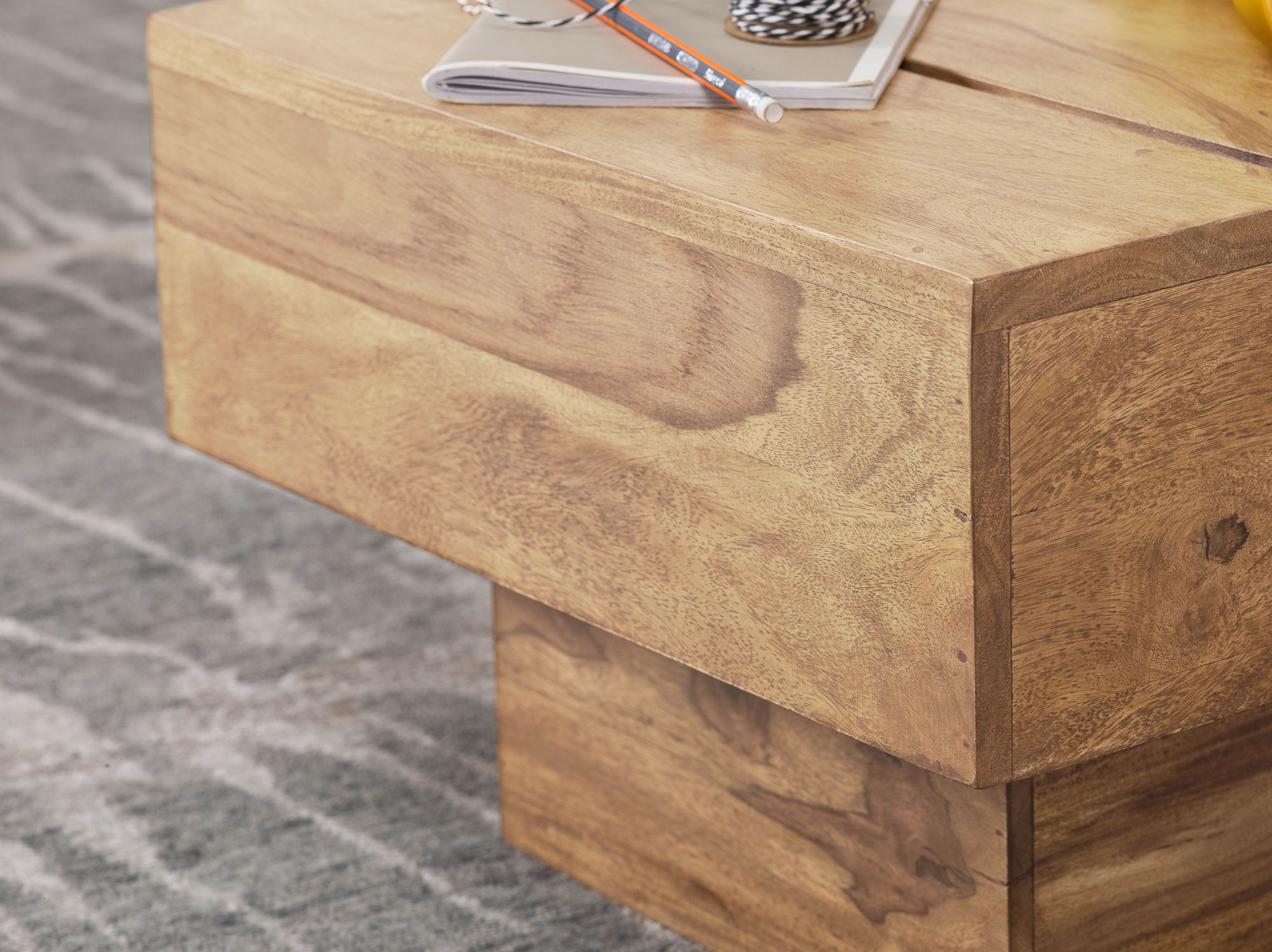 FineBuy Beistelltisch Massivholz Wohnzimmertisch Ø 44cm Couchtisch Landhaus-Stil – Ansicht 4