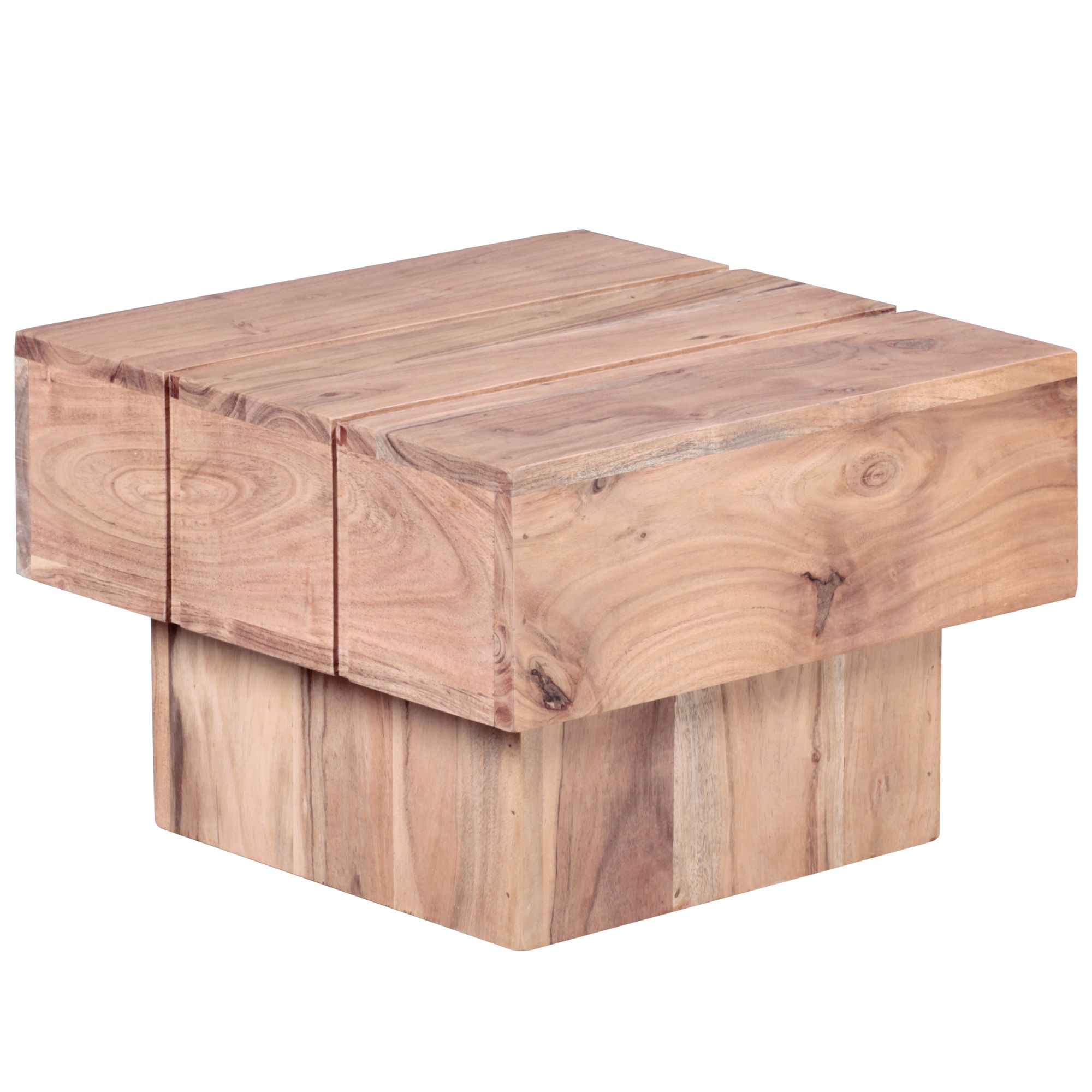 FineBuy Beistelltisch Massivholz Wohnzimmertisch Ø 44cm Couchtisch Landhaus-Stil – Ansicht 5