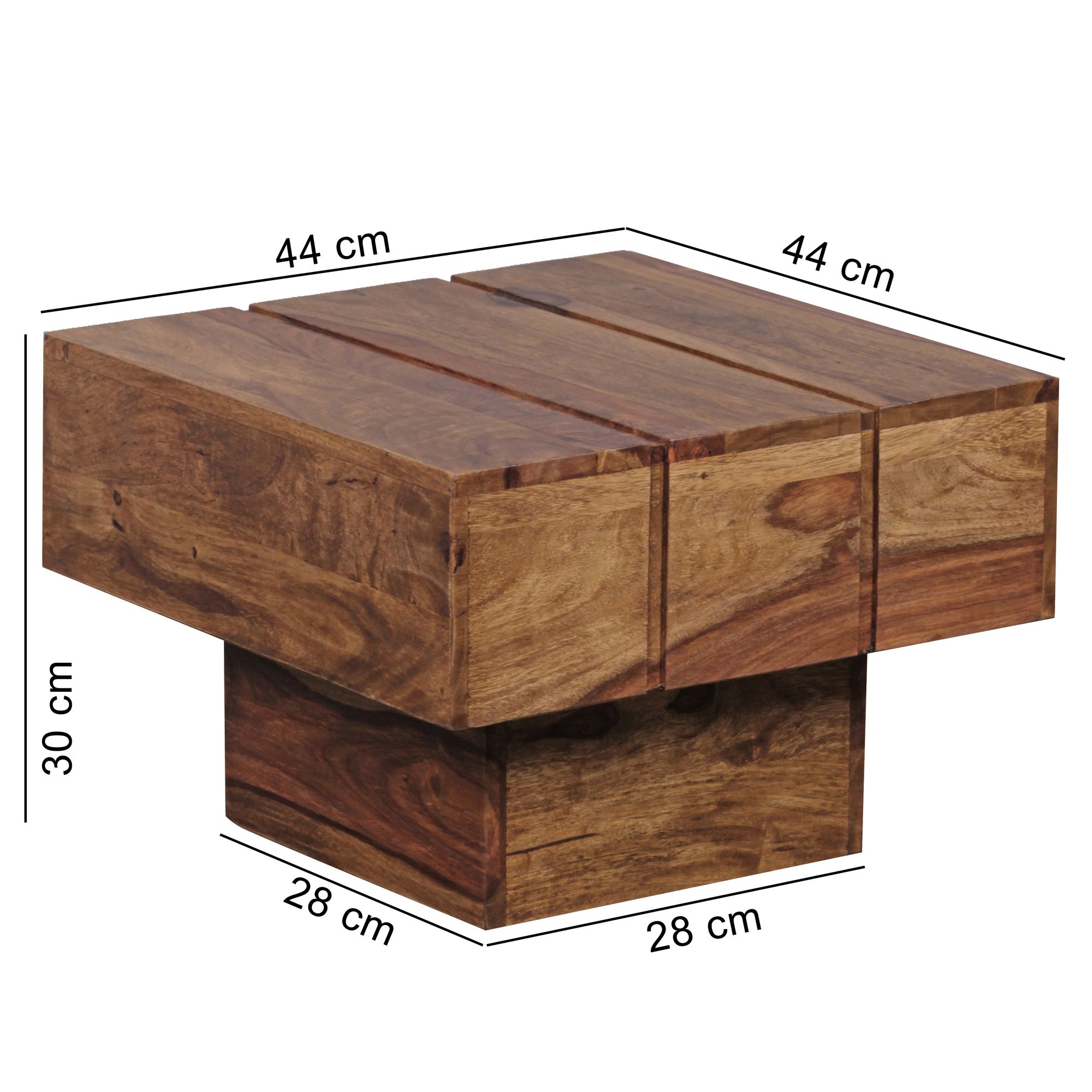 FineBuy Beistelltisch Massivholz Wohnzimmertisch Ø 44cm Couchtisch Landhaus-Stil – Ansicht 2