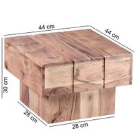 FineBuy Beistelltisch Massivholz Wohnzimmertisch Ø 44cm Couchtisch Landhaus-Stil – Ansicht 3