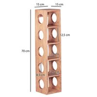 FineBuy Weinregal Massiv-Holz Regal Wandmontage für 5 Flaschen 70 cm Holzregal – Ansicht 3