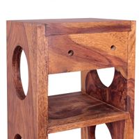FineBuy Weinregal Massiv-Holz Regal Wandmontage für 5 Flaschen 70 cm Holzregal – Ansicht 4