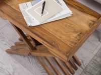 FineBuy Beistelltisch klappbar Massiv-Holz Couchtisch Klapptisch Serviertablett – Ansicht 3