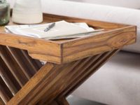 FineBuy Beistelltisch klappbar Massiv-Holz Couchtisch Klapptisch Serviertablett – Ansicht 4
