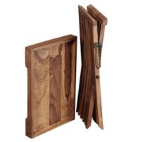 FineBuy Beistelltisch klappbar Massiv-Holz Couchtisch Klapptisch Serviertablett – Ansicht 6