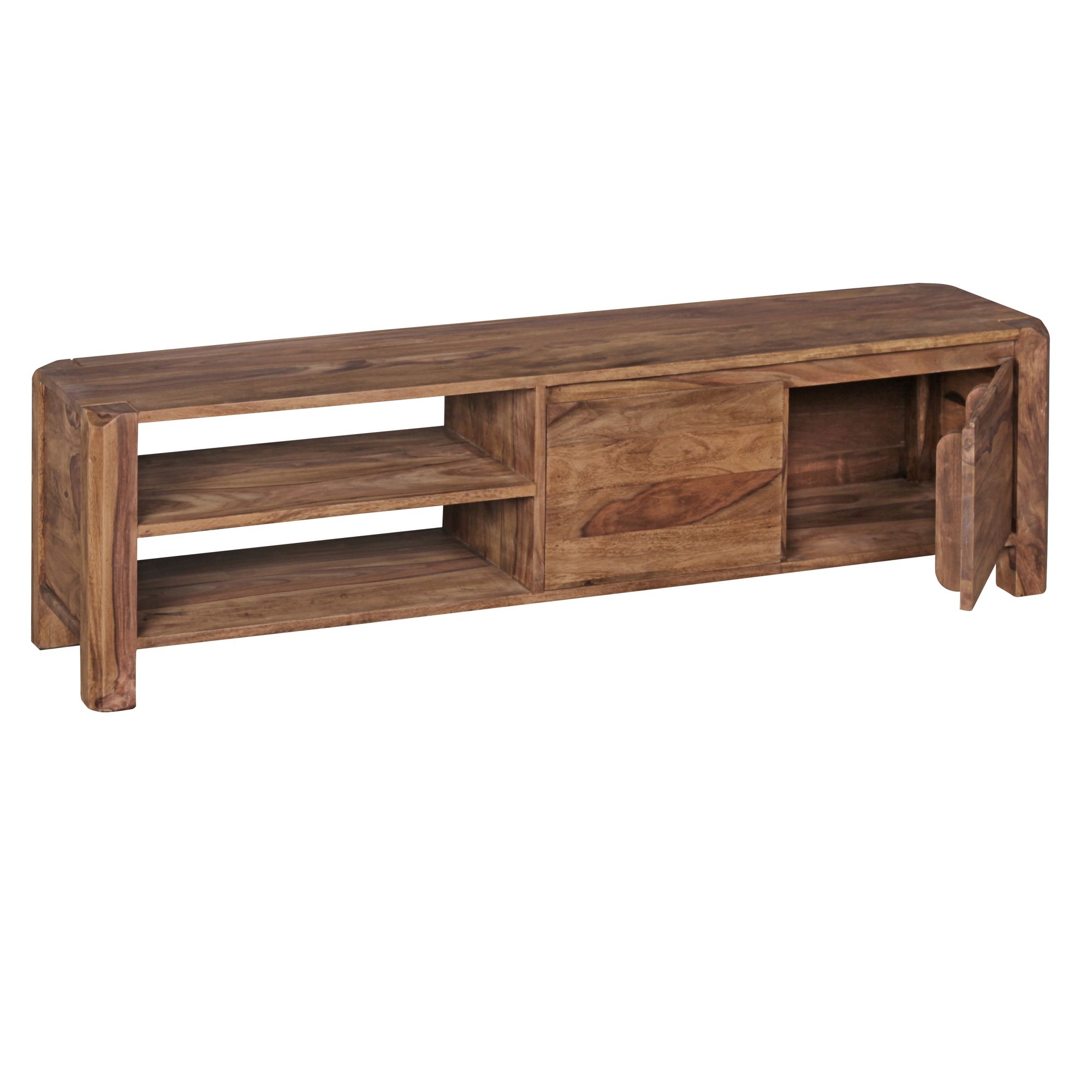 FineBuy Lowboard Massivholz Kommode 140 cm TV-Board Landhaus-Stil 40 cm TV-Möbel – Ansicht 6