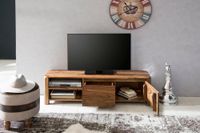 FineBuy Lowboard Massivholz Kommode 140 cm TV-Board Landhaus-Stil 40 cm TV-Möbel – Ansicht 2