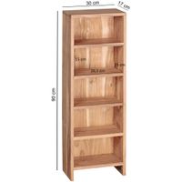 FineBuy CD Regal Massivholz Standregal 90 cm CD-Aufbewahrung Landhaus 5 Fächer – Ansicht 3