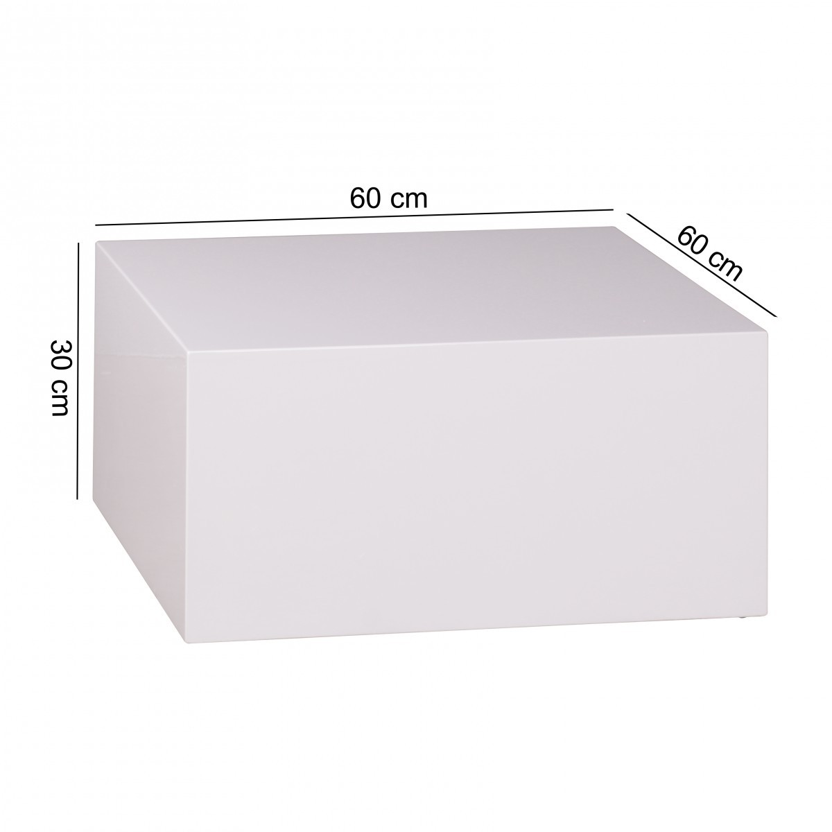 FineBuy Couchtisch MONOBLOC Holztisch Weiß 60 cm Wohnzimmertisch Sofatisch Tisch – Ansicht 3