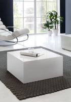 FineBuy Couchtisch MONOBLOC Holztisch Weiß 60 cm Wohnzimmertisch Sofatisch Tisch – Ansicht 2