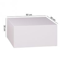 FineBuy Couchtisch MONOBLOC Holztisch Weiß 60 cm Wohnzimmertisch Sofatisch Tisch – Ansicht 3