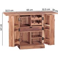 FineBuy Hausbar Massivholz Weinbar Weinschrank Kleiner Barschrank Alkoholschrank – Ansicht 3