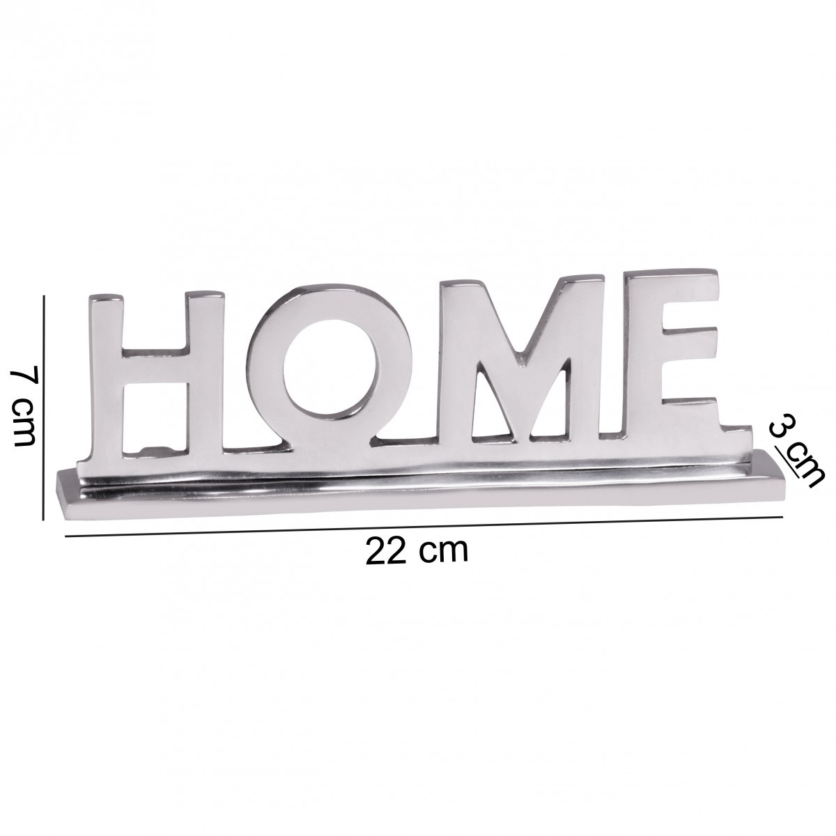 FineBuy Home Schriftzug Deko Wohnzimmer Tisch Dekoration Alu Aluminium Wohndeko – Ansicht 3