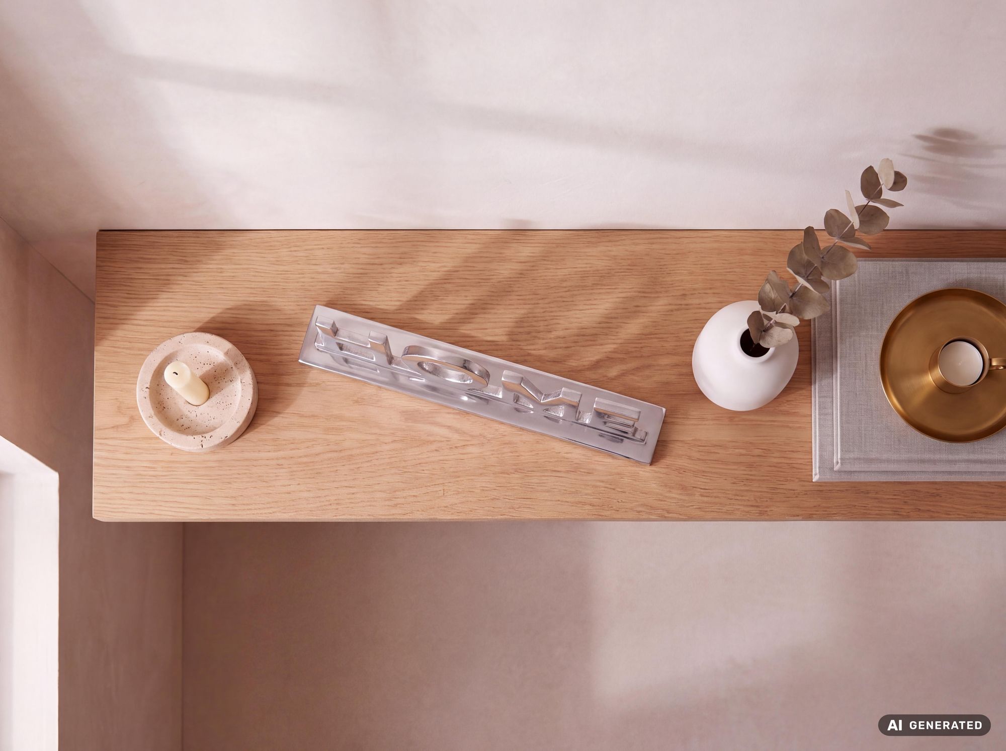 FineBuy Home Schriftzug Deko Wohnzimmer Tisch Dekoration Alu Aluminium Wohndeko – Ansicht 4