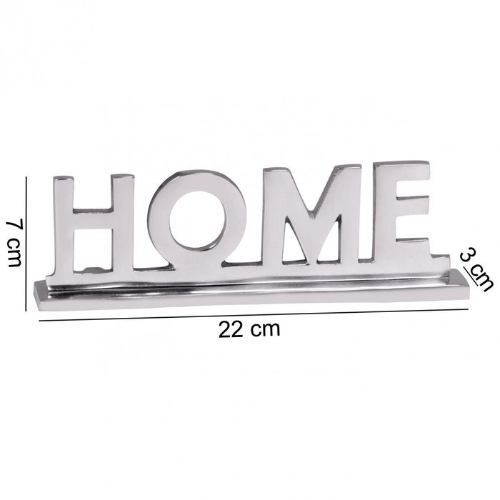 FineBuy Home Schriftzug Deko Wohnzimmer Tisch Dekoration Alu Aluminium Wohndeko – Maßzeichnung