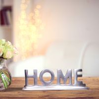 FineBuy Home Schriftzug Deko Wohnzimmer Tisch Dekoration Alu Aluminium Wohndeko – Ansicht 1