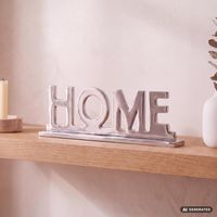 FineBuy Home Schriftzug Deko Wohnzimmer Tisch Dekoration Alu Aluminium Wohndeko – Ansicht 1