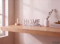 FineBuy Home Schriftzug Deko Wohnzimmer Tisch Dekoration Alu Aluminium Wohndeko – Ansicht 2