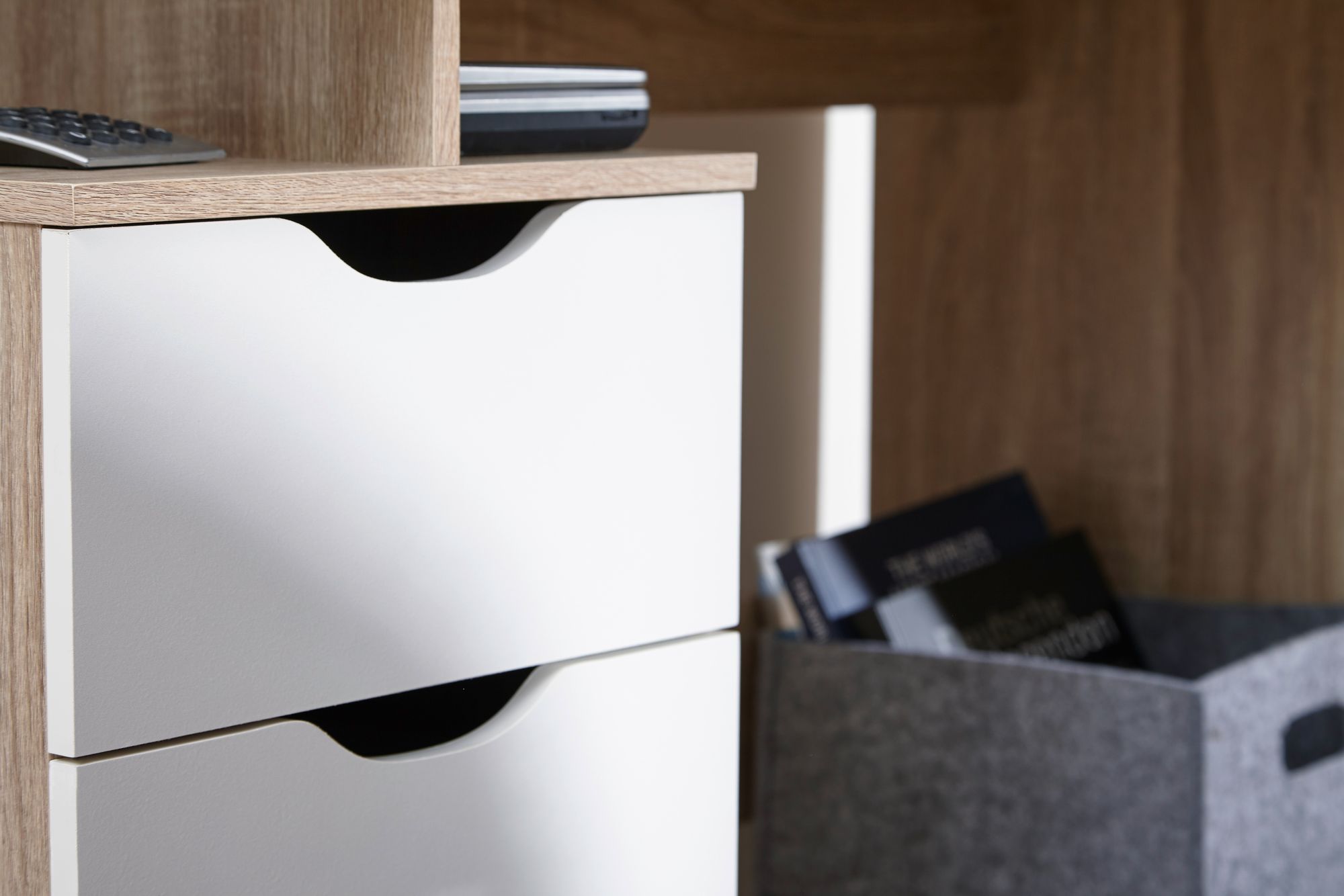 Schreibtisch MASSA mit Container Sonoma Computertisch Bürotisch 120cm 3 Schübe – Ansicht 5