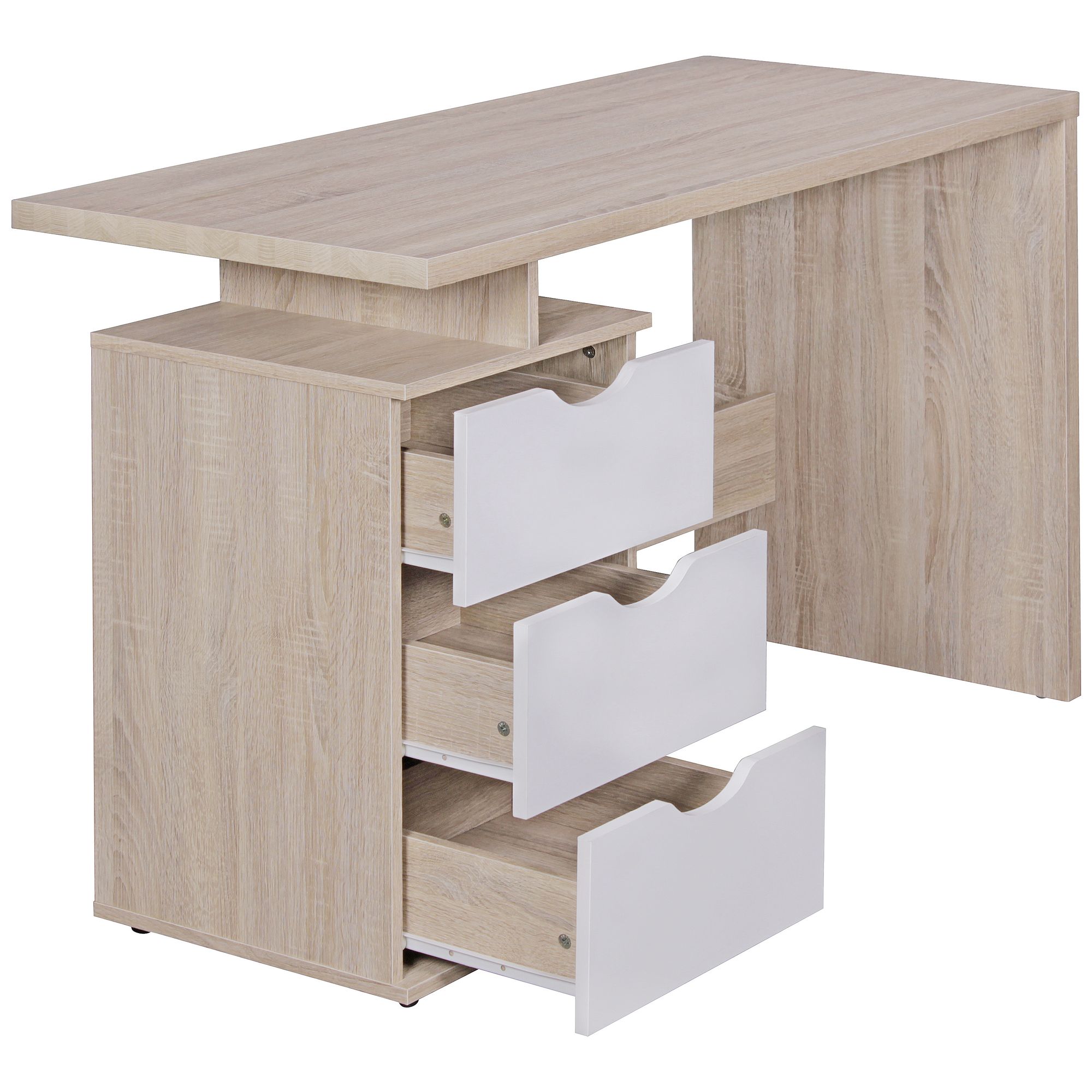 Schreibtisch MASSA mit Container Sonoma Computertisch Bürotisch 120cm 3 Schübe – Ansicht 8