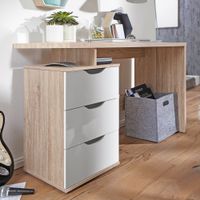 Schreibtisch MASSA mit Container Sonoma Computertisch Bürotisch 120cm 3 Schübe – Ansicht 1