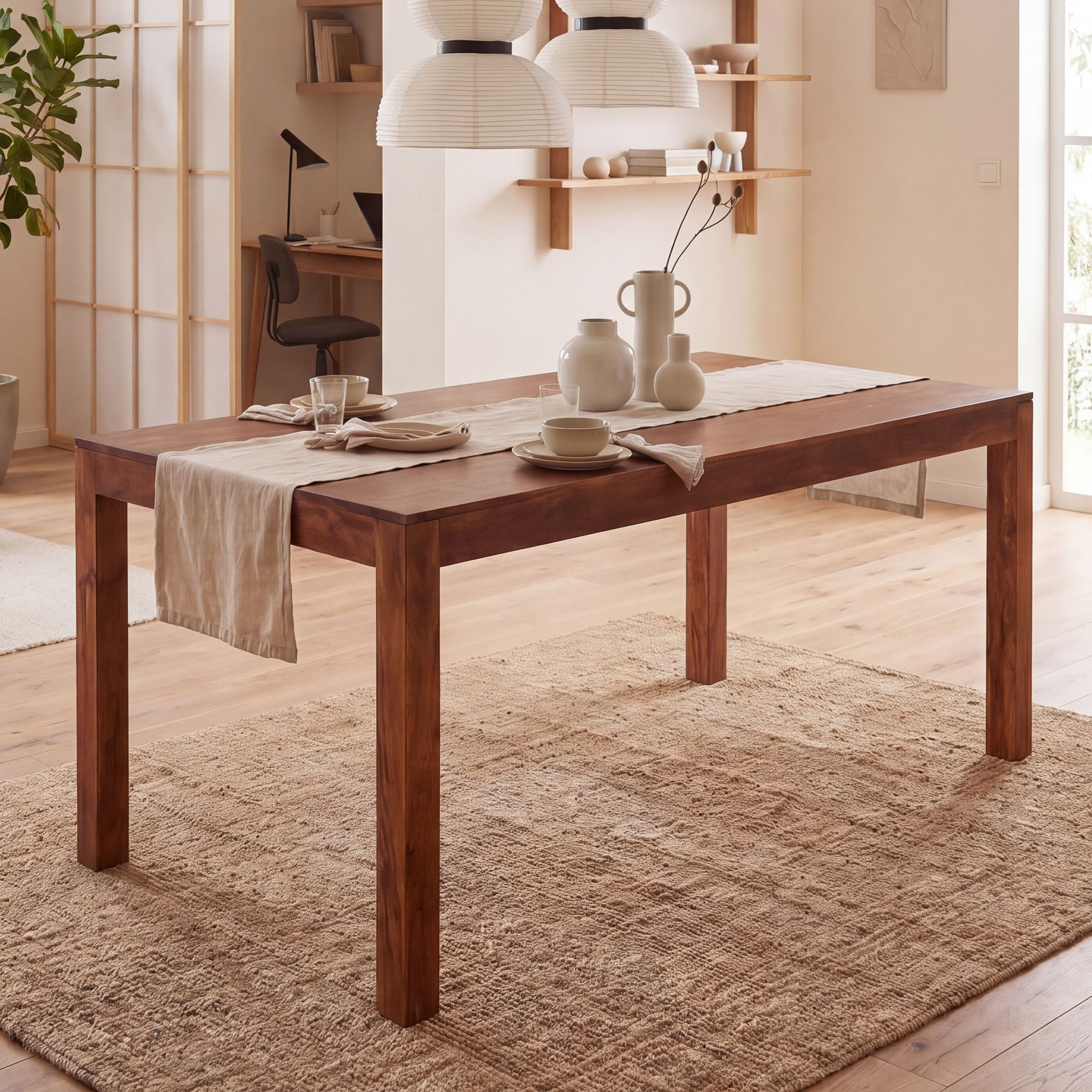 Esszimmertisch FineBuy Esstisch Sheesham Massivholz Küchentisch Esszimmer Groß – Ansicht 1