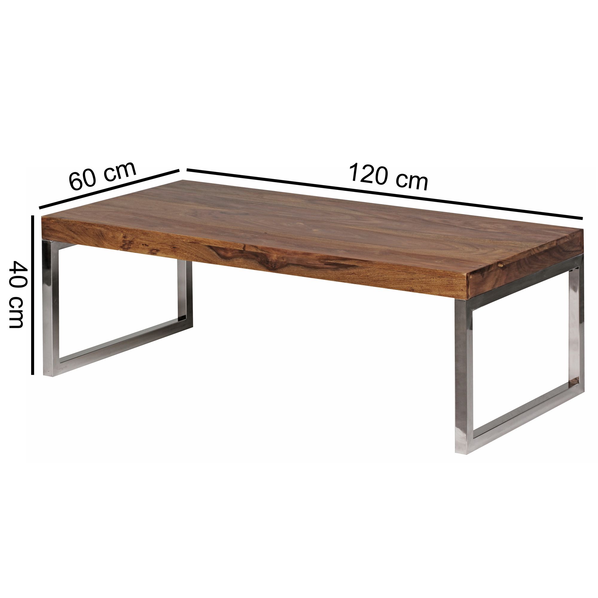 Massiver Couchtisch 120cm Wohnzimmertisch Holz Tisch Massiv Beistelltisch – Ansicht 2