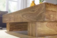 FineBuy Couchtisch rechteckig Massivholz 120 cm Block Design Wohnzimmertisch – Ansicht 5