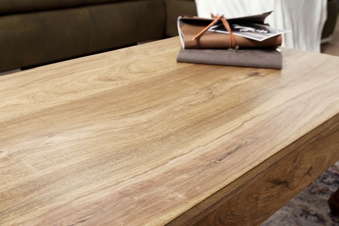 FineBuy Massiv-Holz Couchtisch Wohnzimmertisch Beistelltisch Landhaus Sofatisch – Maßzeichnung