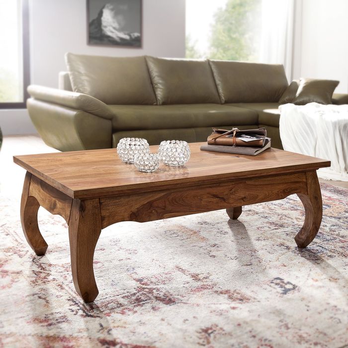 FineBuy Massiv-Holz Couchtisch Wohnzimmertisch Beistelltisch Landhaus Sofatisch