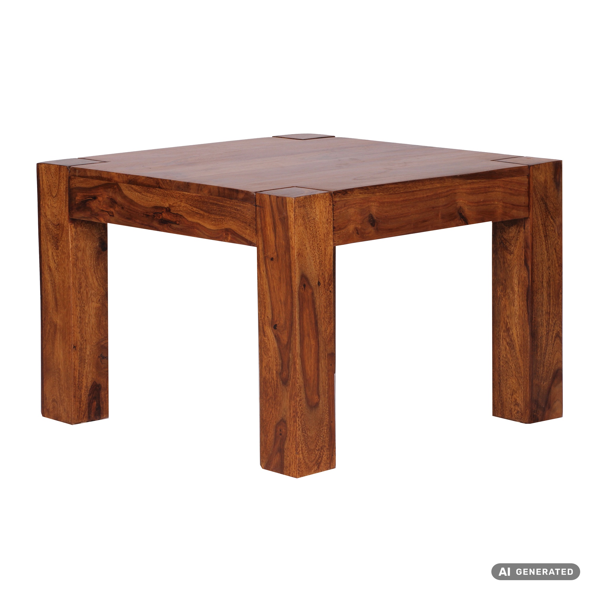 Massiver Couchtisch 60 cm Holz Tisch Massiv Wohnzimmertisch Beistelltisch – Ansicht 6