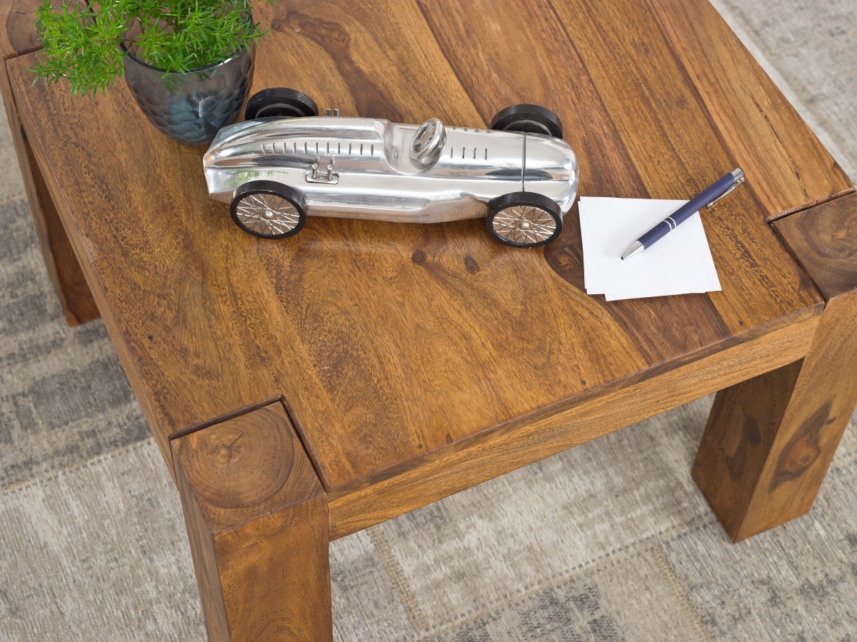Massiver Couchtisch 60 cm Holz Tisch Massiv Wohnzimmertisch Beistelltisch – Ansicht 3