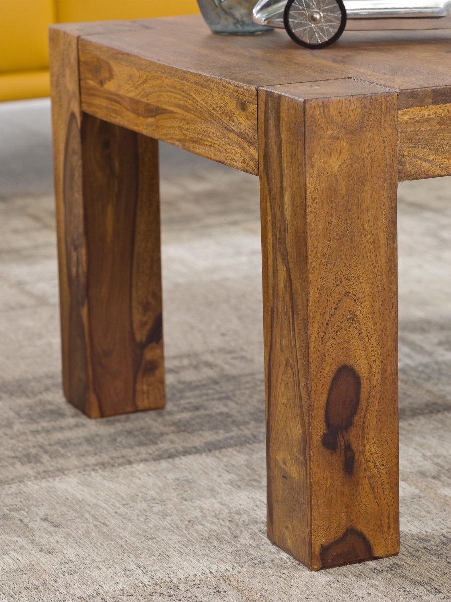 Massiver Couchtisch 60 cm Holz Tisch Massiv Wohnzimmertisch Beistelltisch – Ansicht 5