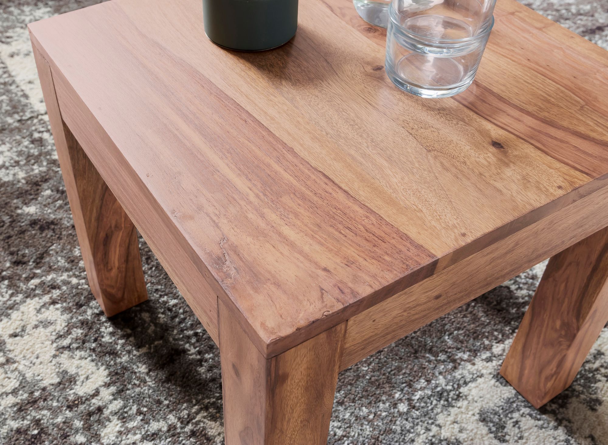 FineBuy Couchtisch Massiv-Holz 45cm Wohnzimmertisch Landhaus Beistelltisch natur – Ansicht 4