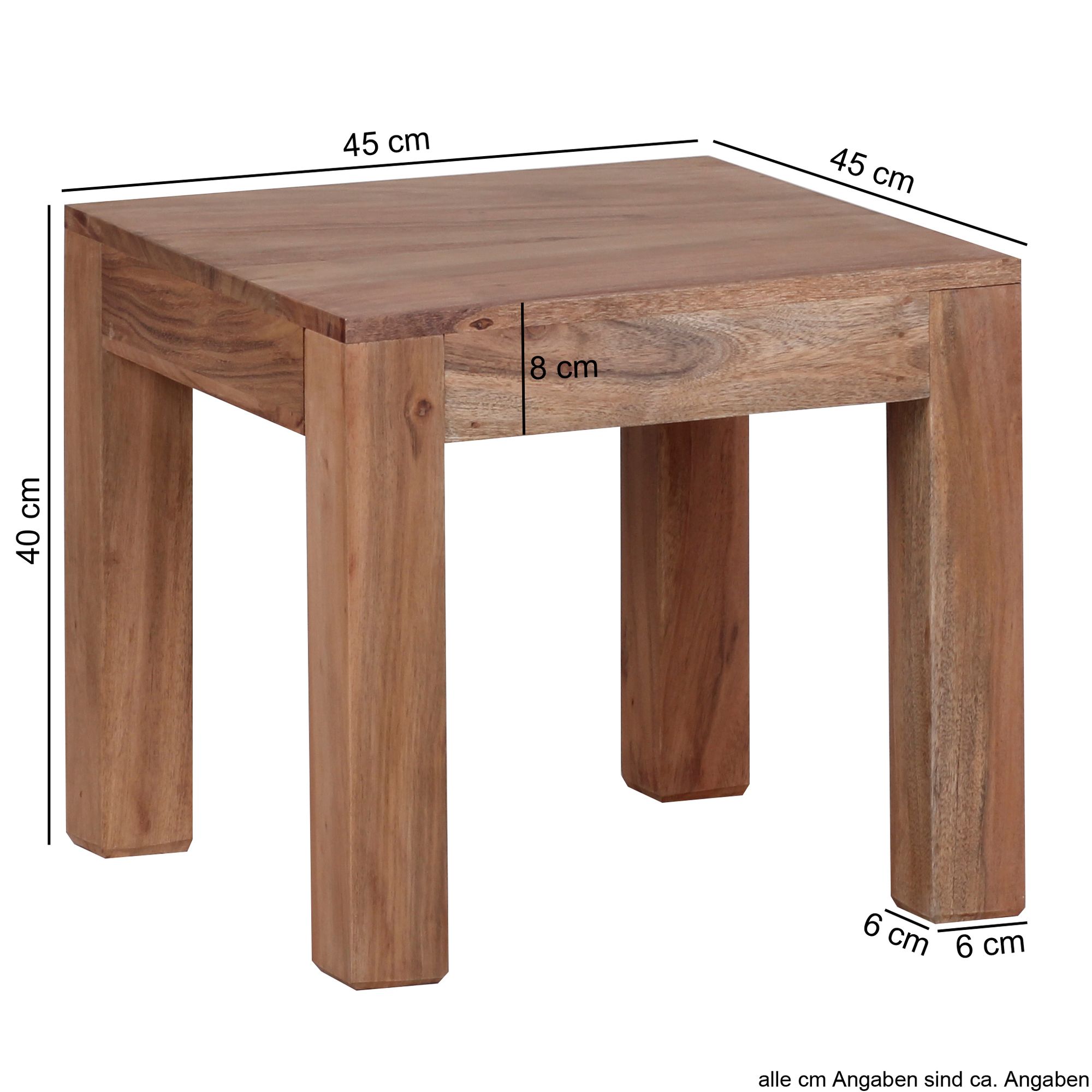FineBuy Couchtisch Massiv-Holz 45cm Wohnzimmertisch Landhaus Beistelltisch natur – Ansicht 2