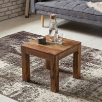 FineBuy Couchtisch Massiv-Holz 45cm Wohnzimmertisch Landhaus Beistelltisch natur – Ansicht 1