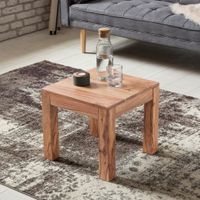 FineBuy Couchtisch Massiv-Holz 45cm Wohnzimmertisch Landhaus Beistelltisch natur – Ansicht 1