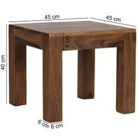 FineBuy Couchtisch Massiv-Holz 45cm Wohnzimmertisch Landhaus Beistelltisch natur – Ansicht 3