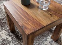 FineBuy Couchtisch Massiv-Holz 45cm Wohnzimmertisch Landhaus Beistelltisch natur – Ansicht 4