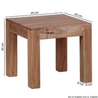 FineBuy Couchtisch Massiv-Holz 45cm Wohnzimmertisch Landhaus Beistelltisch natur – Ansicht 2