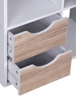FineBuy Bücherregal Standregal Weiß freistehend Regal Sonoma Tür Schub Weiß Holz – Ansicht 2