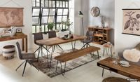 FineBuy Couchtisch Massivholz 110cm Wohnzimmertisch eckig Schublade & Ablage – Ansicht 8